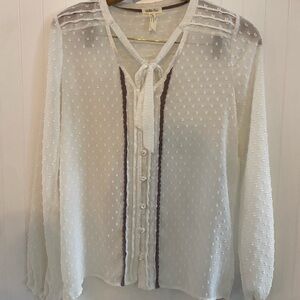 Feminine Sheer White Blouse with lace details Matilda Jane S